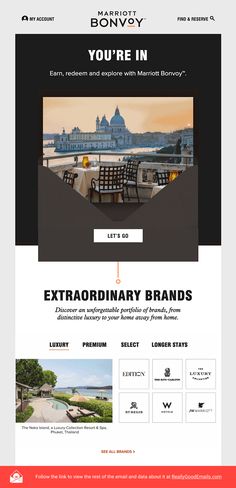 an image of a web page with the words, you're in extra ordinary brands