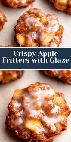 crispy apple fritters with glaze are the perfect appetizer for any party