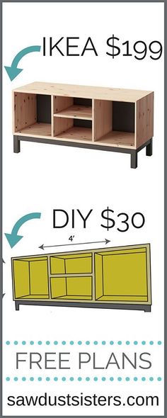 the ikea $ 399 and free plans for this tv stand