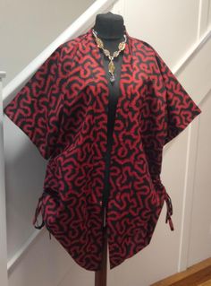 Beautiful handmade Ankara top/jacket  Length  38  Oversized kimono  One size fits all  2 Patched pocket in front  Pull string on both sides to give its unique look. Beautiful Tops For Women Classy, Bubu Top Style, Ankara Kimono Outfit, Kimono Ankara Styles, Ankara Jackets For Women, Ankara Kimono Style, Vneck Outfit, Ankara Kimono Jacket, Ankara Bubu