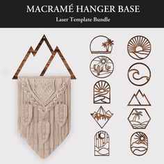 macrame hanger base laser template bundle