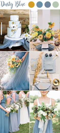 a collage of photos showing different wedding colors