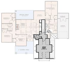 the first floor plan for this house shows the living area and dining room, as well as