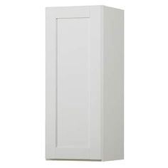 a white cabinet with no doors on it