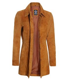 Women's 3/4 Length Suede Coat | Finest Quality Coat
Enjoy elegance with our Women's Light Brown Suede Coat. It has a classic style that remains in fashion for long and is really comfortable. Crafted with care, it features skin-friendly polyester lining, button closure, and classic shirt style collar. The light brown suede exudes refined charm, making it an ideal choice for both; formal occasions and everyday chic. Upgrade your collection of outerwear with this stylish coat that combines fashion Womens Long Leather Jacket, Brown Coat Women, Brown Leather Coat, Leather Coat Womens, Real Leather Jacket, Suede Coat, Car Coat, Brown Coat, Brown Leather Jacket