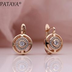 Natural Carved Zircon Hollow Earrings Women Fashion Fine Jewelry 585 Rose Gold Lovely Earrings For Ladies Texture Jewelry, Emerald Diamond Earrings, Hollow Earrings, Diamond Earrings For Women, Emerald Green Earrings, Wedding Earrings Drop, Bride Jewelry, Earrings Women, Art Deco Earrings