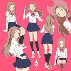 an anime character with long hair wearing school uniforms