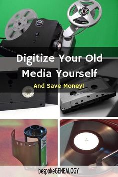 a collage of old movies with the words digitize your old media yourself and save money