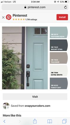 an instagram page for pinterest com showing the front door and side entry