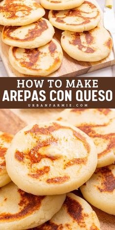 Learn How to Make Arepas Con Queso to add a cheesy twist to your Game Day food ideas, easy football snacks, and Super Bowl appetizer recipes. These golden-brown, cheese-stuffed corn cakes use few simple ingredients and deliver a crispy, gooey treat perfect for sharing! Arepas Recipe Puerto Rican, Arepa Con Queso Recipe, Mexican Food Recipes Vegetarian Dinners, Venezuelan Arepas Recipe, Colombian Arepas Recipe, Columbia Food Recipes, How To Make Arepas, Masarepa Recipe, Papoosa Recipe