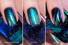 Holographic Nails, Deep Space, Nail Polishes, Deep Black