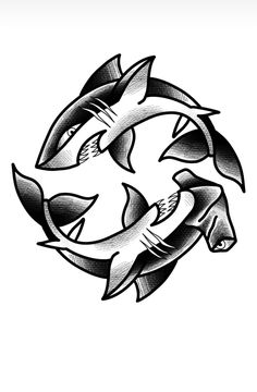 an image of two sharks in the shape of a circle