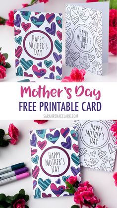 Free Mother's Day Coloring Card Diy Mother's Day Crafts, Diy Holiday Cards, Mother's Day Activities, Free Printable Cards, Father's Day Specials, Mothers Day Crafts For Kids, Gift Certificate Template, Mother's Day Diy