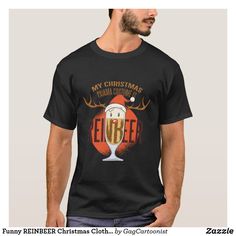 Funny REINBEER Christmas Clothing For BEER Lovers T-Shirt Retro Vacation, Reel Cool Dad, Pajama Costume, Florida Sunset, Daytona Beach Florida, Christmas Clothing, New Fathers, Fathers Day Quotes, Father's Day T Shirts