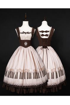 ❤︎Elegant Classical Piano Print Lolita Dress + Setup + Accessories❤︎ Piano Dress Fashion Styles, Piano Performance Dress, Piano Dress, Princesscore Ruffle Dresses For Cosplay, Fancy Piano, Piano Clothes, Goth Lotila Dress, Classical Piano, Lolita Dress