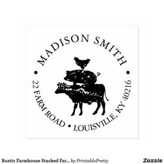 the logo for madison smith's farm and livestock, with an image of a cow