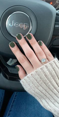 Sns Green Nail Colors, Fall Green Dip Nails, Green Nail Dip Powder, Green Almond Dip Nails, Sns Green Nails, Green Powder Dip Nails, Green Powder Nails, Green Dipped Nails, Green Nails Dip Powder