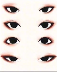 an image of eyes with different shapes and sizes in the middle one eye has long eyelashes