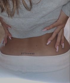 a woman's stomach with the word princess written on it