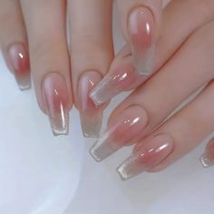 Dont to forgot follow Nude Jelly Nails, Gel Acrylics, Natural Color Nails, Diy Art Supplies, Ballet Nails, Casual Nails, Blush Nails