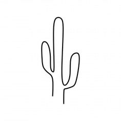 a line drawing of a cactus on a white background