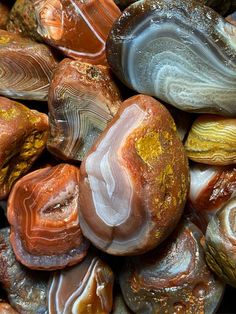 some very pretty colorful rocks together