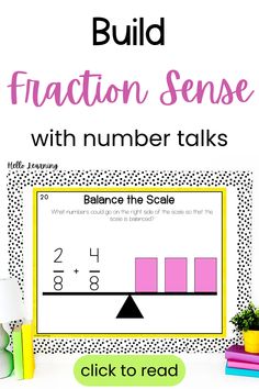 a poster with the text build fraction sense with number talks on it and an image of a