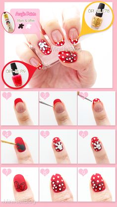 My #NOTD for #31DC2014 https://nailbees.com/minnie-mouse-nail-art Minnie Mouse Nail Art, Mouse Nails, Minnie Mouse Nails, Mickey Nails, Kawaii Nail Art, Disney Nail, Paint Nail, Art Hacks, Nail Color Trends