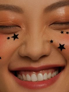 Star Sticker Makeup, Stars On Face, Star Freckles, Panromantic Demisexual, Conor Leslie, Sticker Face, Lane Kim, Star Face, Blue Sargent