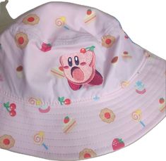 Cute Bucket Hat With Curved Brim, Pink Bucket Hat For Playtime, Playful Bucket Hat For Playtime, Cute Pink Bucket Hat With Curved Brim, Cute Multicolor Bucket Hat With Curved Brim, Playful Pink Bucket Hat, Playful Pink Bucket Hat With Curved Brim, Y2k Video Game, Y2k Video