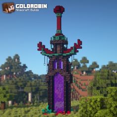 an image of a tower in minecraft