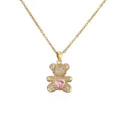 Specifications: Stones: Cubic Zirconia Pendant Size: 1.5*2.5cm Chain Length: 18 inches 🚐Delivery: 3 weeks for shipping. Bear Jewelry, Necklace Cute, Bear Necklace, Bear Pendant, Neck Chain, Pet Necklace, Pave Setting, Girls Necklaces, Collar Jewelry