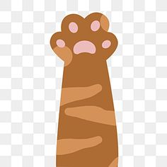 a brown bear paw with pink spots on it's paws, cartoon animal png