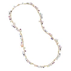 The primary material of this necklace is 18K yellow gold, with a multi-colored primary gemstone and fresh water pearls as secondary gemstones. This piece is from the Paradise Pearl collection. Marco Bicego, Pearl Collection, Fresh Water Pearls, The Paradise, Fresh Water Pearl, Water Pearls, Pearl Gemstone, Style Gift, Fresh Water