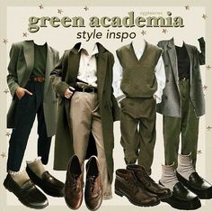 Academia Aesthetic Outfit Men, Green Academia, Academia Aesthetic Outfit, Dark Academia Outfits, Dark Academia Outfit, Dark Academia Style, Academia Clothes, Academia Outfits, Aesthetic Outfits Men