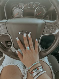 White Nails With Western Design, Summer Nails Country, Leah Fish Nails, Coffin Western Nails, Western White Nails, Western Nails Simple, Pretty Acrylic Nails Coffin Short, Country Nail Designs, Coffin Short Acrylic Nails