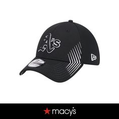 in stock Black Curved Bill Hat For Spring, Curved Bill Black Hat For Spring, Black Baseball Cap For Sports In Spring, Black Baseball Cap For Spring Sports, Black Flat Bill Hat For Spring, Oakland Athletics, New Era, Pick Up, Buy Online