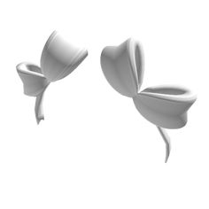 two white flowers are in the air on a white background and one is upside down