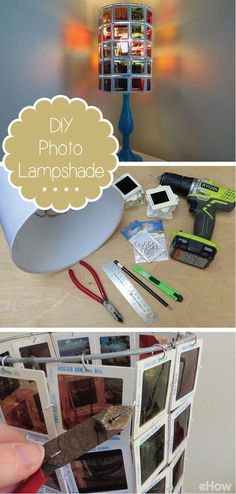 Use your favorite photos to make a cool lampshade!  Using 35mm slides, you can make this vintage piece of art really shine: http://www.ehow.com/how_5541988_make-photo-lampshade.html?utm_source=pinterest.com&utm_medium=referral&utm_content=inline&utm_campaign=fanpage Upcycle Film Negatives, Photo Lampshade, Photo Lamp, Mom Art, Make Photo