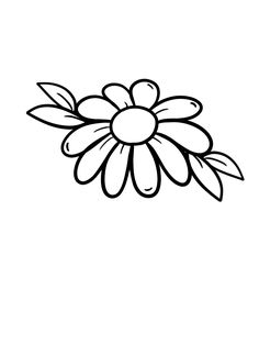 a black and white drawing of a flower