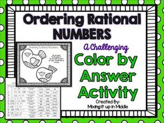 ordering numbers with green polka dots and white dots on the border, for color by answer activity