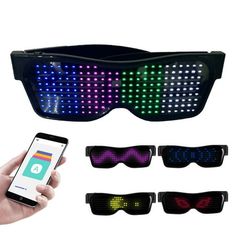 This customizable BT LED glasses are ideal for creating a romantic or a fun mood on many occasions. You can customize pictures showed on glasses surfaces via APP. It is great for parties, family parties, stage performance, graduation parties, etc. Features: Customizable BT LED Glasses: You can customize pictures (31 animations + 11 patterns and support for DIY) showed on glasses surfaces. Connect glasses and APP via BT to customize pattern you want. Eco-friendly Material: Environmentally friendl Glow Glasses, Creative Graffiti, Futuristic Glasses, Glowing Glasses, Led Glasses, Rave Glasses, Diy Shows, Graduation Parties, Rave Festival