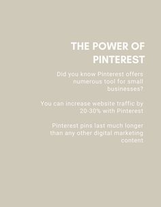 the power of pinterest did you know pinterest offers numerous tool for small businesses?