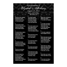 a black and white wedding program poster