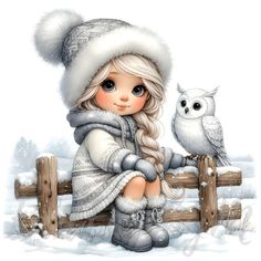 Introduce a touch of winter magic to your creative projects with this adorable Snowy Owl Keeper Girl Gnome Clipart. This beautifully illustrated design features a charming little girl gnome dressed in cozy winter attire, complete with a fluffy hat, knitted sweater, and warm boots. Her long, braided hair adds a whimsical touch, while her loyal snowy owl companion. Perfect for various creative uses, this clipart is ideal for Christmas cards, holiday invitations, scrapbooking, stickers,  junk journ Gnome Dress, Diy Owl, Fluffy Hat, Girl Gnome, Winter Wonderland Theme, Gnome Clipart, Wonderland Theme, Winter Attire, Scrapbooking Stickers