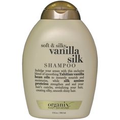 Organix Soft and Silky Shampoo, Vanilla, 13 Ounce ($28) ❤ liked on Polyvore featuring beauty products, haircare, hair shampoo, fillers, beauty, hair, makeup, products, organix hair shampoo and organix hair care Shampoo Vanilla, Organix Shampoo, Ogx Shampoo, Ogx Hair Products, Smooth Shiny Hair, Shampoo For Curly Hair, Nourishing Shampoo, Best Shampoos, Sulfate Free Shampoo