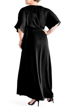 A beloved wrap dress comes through with day-to-night versatility thanks to its frothy georgette fabrication and flow-to-the-floor length. Style Name:Standards & Practices Short Sleeve Wrap Maxi Dress (Plus Size). Style Number: 5983563. Formal Flowy V-neck Wrap Dress, Flowy Faux Wrap Evening Dress, Evening Flowy Faux Wrap Dress, Elegant Rayon Dress With Surplice Neckline, Flowy Wrap Evening Dress, Formal Flowy Maxi Wrap Dress, Formal Flowy Wrap Dress With Surplice Neckline, Chic Flowy Wrap Dress For Evening, Flowy Wrap Dress For Date Night