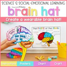 the science and social - emotional learning brain hat for kids to create a wearable brain hat