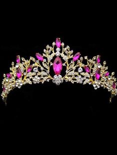 Simply elegant, our pink  Sleeping Cutie princess tiara is the perfect finishing touch to her best dresses and gowns. Whether she's competing in a pageant or playing make-believe at home, this beauty is a grab-worthy accessory. Lightweight materials won't weigh her down, so she can stand confidently anywhere. Sparkly details instantly give any outfit a magical touch. Perfect for cosplays, birthday parties, celebrations, pageants, and photoshoots Goldtone tiara with pink rhinestone details Availa Aurora Crown, Sleeping Beauty Costume, Pink Costume, Princess Tiara, Rhinestone Crown, Best Dresses, Pink Gowns, Dress Up Costumes, Crystal Crown