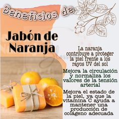 the label for an orange juice is shown in spanish and has been placed on a wooden table